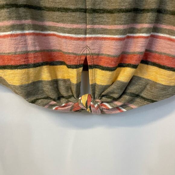 Madewell Texture & Thread Modern Tie-Front Top in Kieran Stripe Crew Neck Top S - Picture 6 of 6